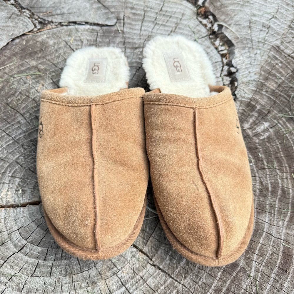 UGG Chestnut Suede Slippers - Picture 2 of 5
